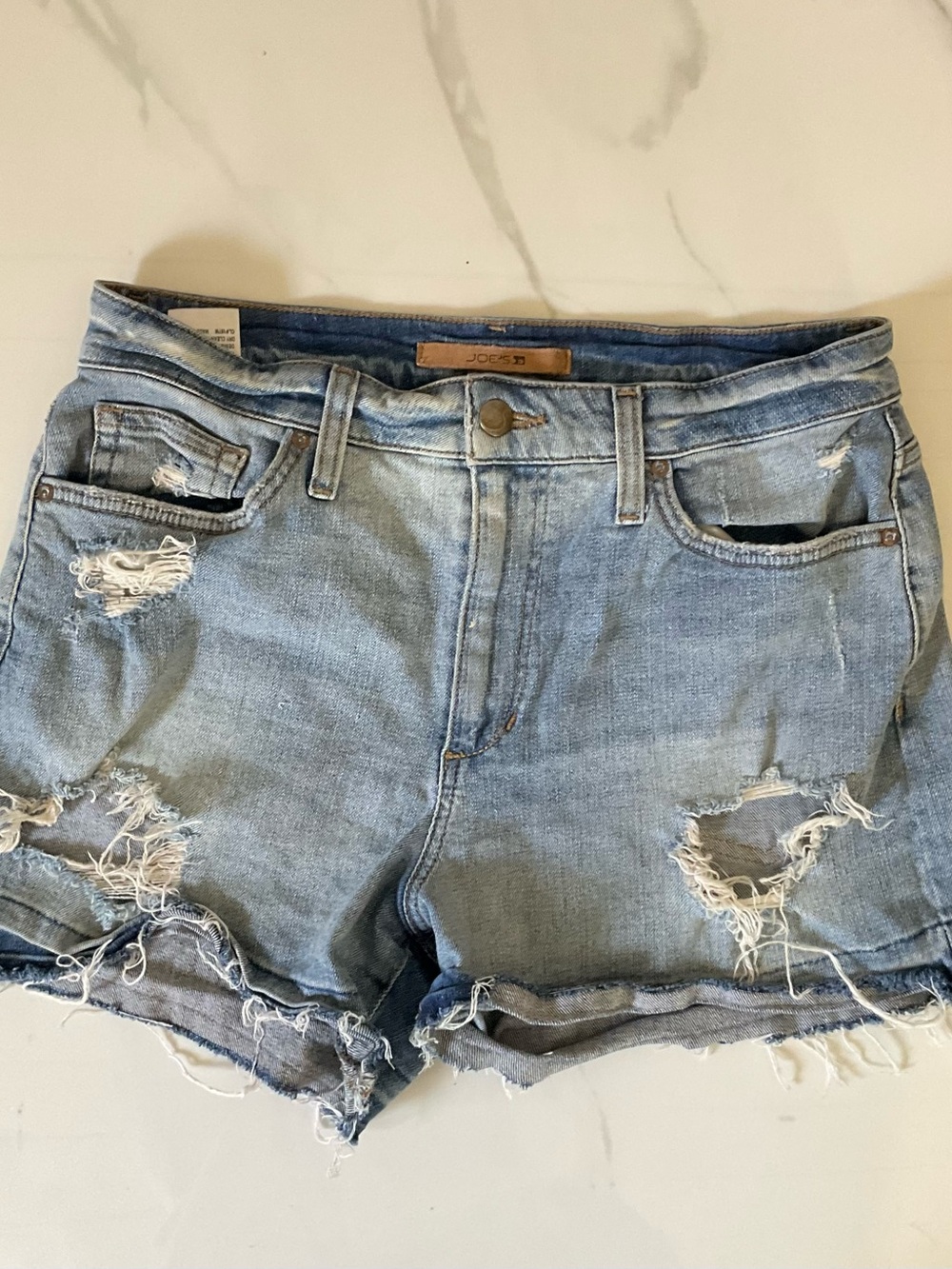 Joe's Jeans Light Wash Distressed Denim Shorts